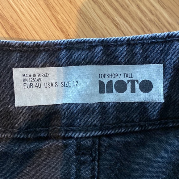 Black denim, UK bought, distressed style Topshop skirt. Great condition. - Picture 2 of 3